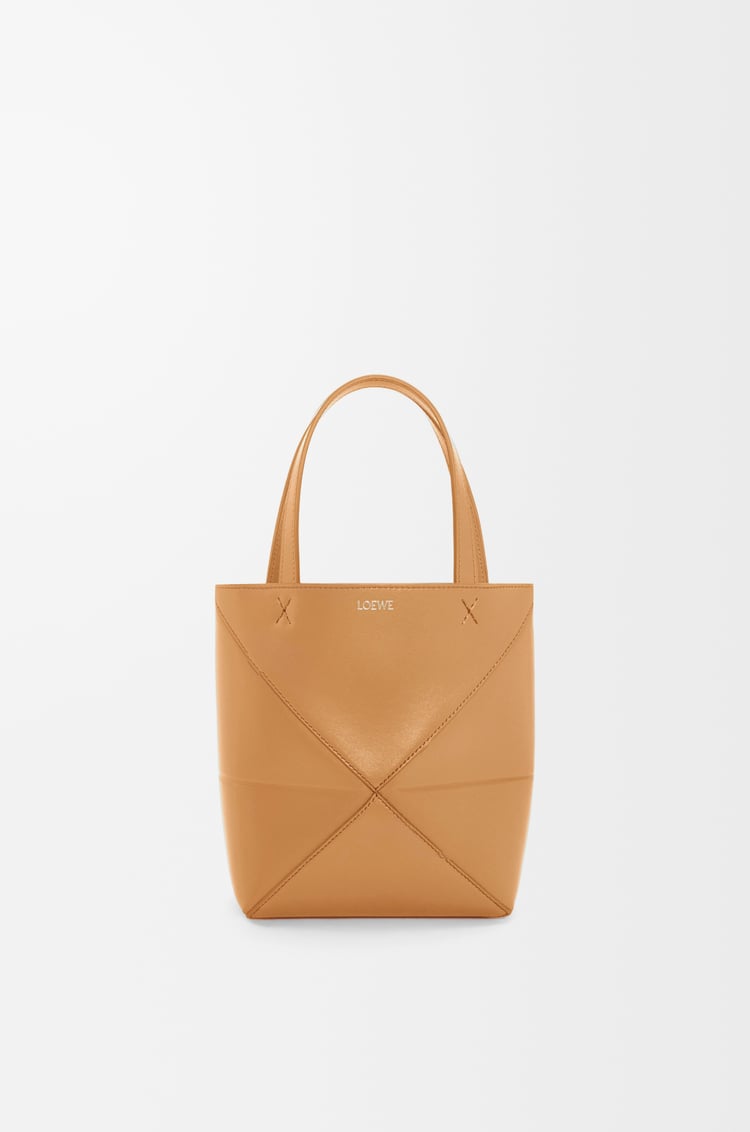 Loewe Mini Puzzle Fold tote in shiny calfskin